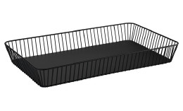 GN-Korb GN 1/1 530 x 325 x 75 mm schwarz mit Antirutsch-Füßchen