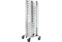 Tellerstapelsystem fahrbar / für max. 80 Teller / Rollen aus Kunststoff
