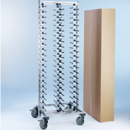 Tellerstapelsystem fahrbar / für max. 80 Teller / Rollen aus Kunststoff