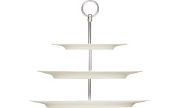 Purity, Etagere + Platte oval mit Fahne 3-fach 378 x 277 x 324 mm