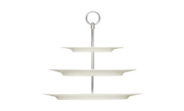 Purity, Etagere + Platte oval mit Fahne 3-fach 378 x 277 x 324 mm