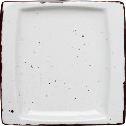 Platte flach eckig "Granja" weiß 18 x 18 cm