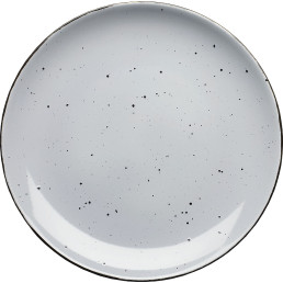 Porzellanserie "Granja" grau Teller flach Coup-Form, 20,5 cm