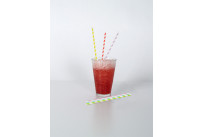 Trinkhalme aus Papier gestreift, 19,7cm