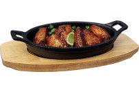 Gusseiserne Servierartikel oval, 17x12cm