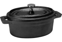 Gusseiserne Servierartikel oval, 12x9cm