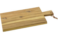 Holzbrett mit Griff und Lederband