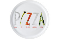 Pizzateller weiß mit Dekor 