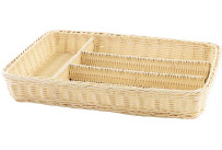 Korb Besteck 4 Fächer 40x30x6,5cm beige