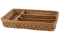 Korb Besteck 4 Fächer 40x30x6,5cm braun