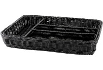 Korb Besteck 4 Fächer 40x30x6,5cm schwarz