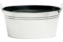 Eiskühler Zinkwanne mit Griff oval 24L