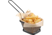 Mini-Servier-Frittierkorb schwarz, rechteckig 10,0x8,5 cm