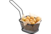 Mini-Servier-Frittierkorb schwarz, rechteckig 13,0x10,5 cm