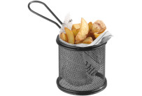 Mini-Servier-Frittierkorb schwarz, rund