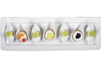 GN-Behälter, Porzellan, 20 mm tief 2/4 GN