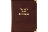 Speisekarte A4 mit Buchschrauben A4, dunkelbraun