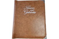 Speisekarte, Metallecken silber A4, hellbraun