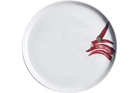 Pizzateller weiß mit Dekor 