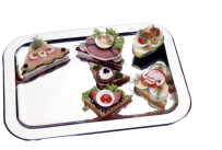 Serviertablett Edelstahl 42x31cm