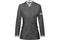 Kochjacke Damen, Bikerstyle, langarm, anthrazit Gr. L