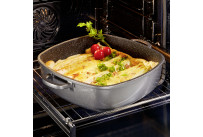 Bratpfanne eckig antihaft mit Aromaglasdeckel 4,7 Liter