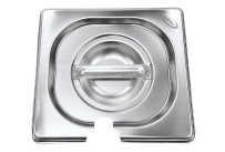 GN-Deckel mit Löffelausschnitt Edelstahl für 1/6