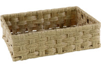 Korb rechteckig, beige, Polyrattan 27x21cm H: 8cm