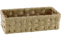 Korb rechteckig, beige, Polyrattan 27x12cm H:8cm