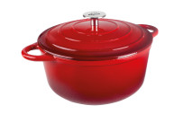 Kasserole mit Deckel rund, 2,5l rot