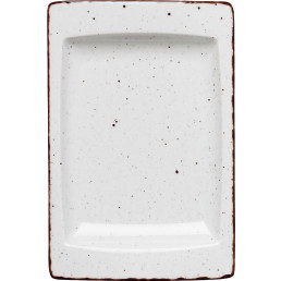Porzellanserie "Granja" weiß Platte flach eckig, 18x12 cm