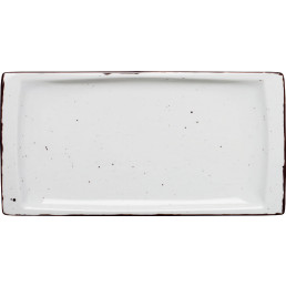Porzellanserie "Granja" weiß Platte flach eckig, 18x36 cm