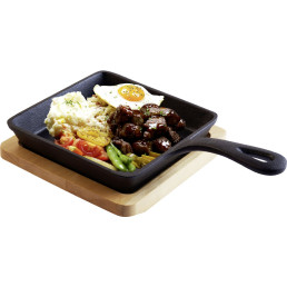 Gusseiserne Servierartikel quadratisch, 14x14cm