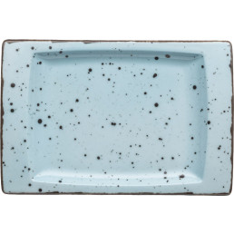 Porzellanserie "Granja" aqua Platte flach eckig, 18 x 12 cm