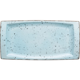 Porzellanserie "Granja" aqua Platte flach eckig, 18 x 36 cm