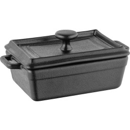 Porzellan Servierartikel "Java" rechteckig, 16x9,5cm, inkl. Deckel mit 2 Kurzgriffen