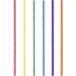 Trinkhalme aus Papier Jumbo, farbig gemischt 25cm