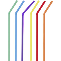 Trinkhalme aus Papier Flexhalme, farbig gemischt 24cm