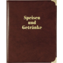 Speisekarte A4 mit Buchschrauben A4, dunkelbraun