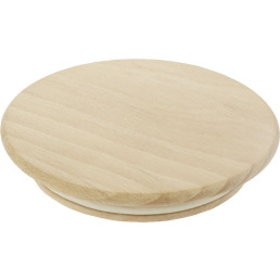 Holzdeckel Buche mit Silikonring Ø 8 cm