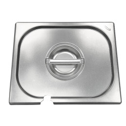 GN-Deckel mit Löffelausschnitt Edelstahl für 1/2