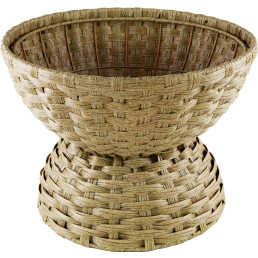 Korb rund, beige, Polyrattan