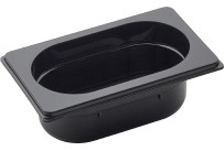 GN Behälter 1/9 Polycarbonat schwarz T: 65 mm 0,8 l