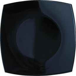 Hartglas-Teller "Quadrato" schwarz 19 x 19 cm