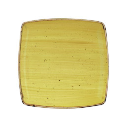 Stonecast, Teller tief quadratisch 268 x 268 mm Mustard Seed Yellow