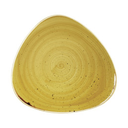 Stonecast, Teller Lotus dreieckig ø 311 mm Mustard Seed Yellow