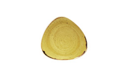 Stonecast, Teller Lotus dreieckig ø 229 mm Mustard Seed Yellow