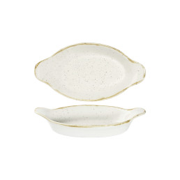 Stonecast, Schale mit Griffen oval Intermediate 232 x 125 mm Barley White