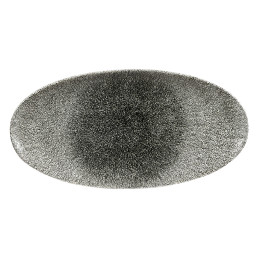 Studio Prints Raku, Teller Chefs oval 347 x 173 mm Quartz Black