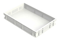 Nudelteig-Box, Seiten perforiert, Polyethylen, weiß, 600 x 400 x 100 mm